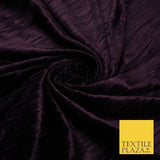 4 COLOURS- Crushed Lines Velvet Velour Fabric Material Backdrop Curtains Stretch