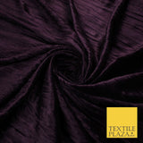 4 COLOURS- Crushed Lines Velvet Velour Fabric Material Backdrop Curtains Stretch