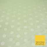 MINT / CREAM 1.5cm Spotted Polka Dot Velvet Velour Fabric Stretch Dress Material