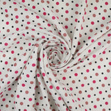 White Pink Black Multi Size Dot Spot Soft Viscose Dress Fabric Material 58" 959