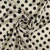 6 COLOURS - Spotted Polka Dot Printed Satin Dress Fabric Blouses Skirts 42" Wide