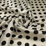 6 COLOURS - Spotted Polka Dot Printed Satin Dress Fabric Blouses Skirts 42" Wide