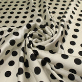 6 COLOURS - Spotted Polka Dot Printed Satin Dress Fabric Blouses Skirts 42" Wide