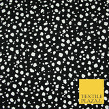 Black with White Mini Cow Spot Print Soft Stretch Jersey Fabric 56"6667