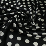 6 COLOURS - Spotted Polka Dot Printed Satin Dress Fabric Blouses Skirts 42" Wide