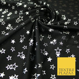 Black with Metallic Star Clusters Print Soft Touch Stretch Jersey Fabric 56"6662