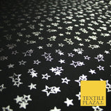 Black with Metallic Star Clusters Print Soft Touch Stretch Jersey Fabric 56"6662