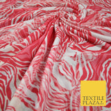 Coral Pink Tropical Swirl Pattern Print Soft Touch Stretch Jersey Fabric 56"6657