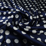 6 COLOURS - Spotted Polka Dot Printed Satin Dress Fabric Blouses Skirts 42" Wide