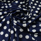 6 COLOURS - Spotted Polka Dot Printed Satin Dress Fabric Blouses Skirts 42" Wide