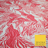 Coral Pink Tropical Swirl Pattern Print Soft Touch Stretch Jersey Fabric 56"6657