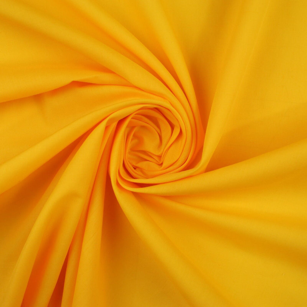 SUNFLOWER YELLOW Premium Plain Polycotton Fabric Dress Craft Costume Lining 9804