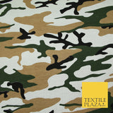 2 COLOURS Camouflage Print Soft Stretch Jersey Fabric 56"