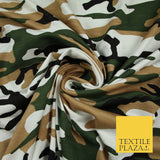 2 COLOURS Camouflage Print Soft Stretch Jersey Fabric 56"