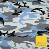 2 COLOURS Camouflage Print Soft Stretch Jersey Fabric 56"