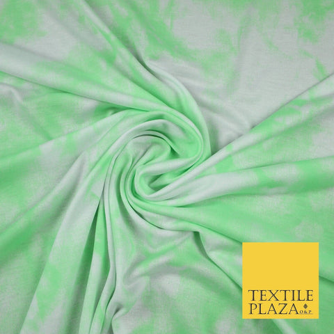 Light Green with Off White Tie-Dye Print Soft Stretch Jersey Fabric 56" 6646