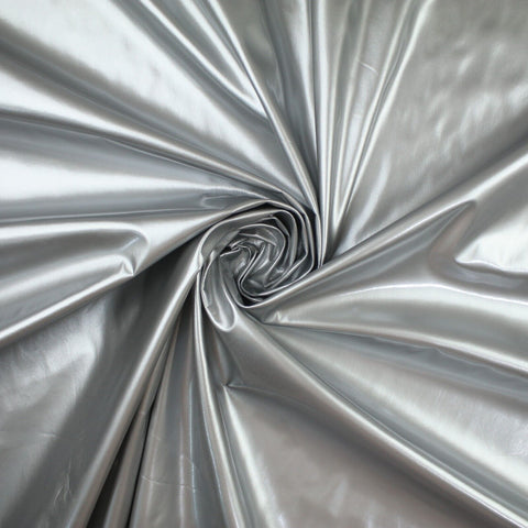 MATT SILVER GREY PREMIUM Metallic Lycra Stretch Fabric Spandex Dancewear 9796