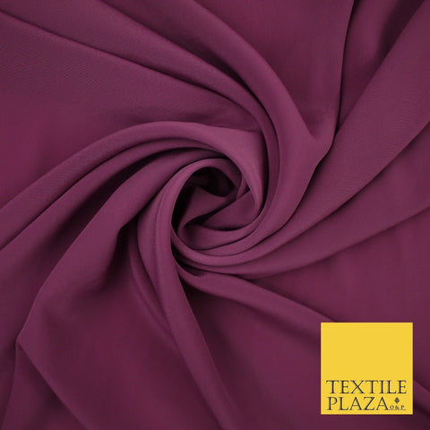 DEEP MAGENTA Plain Dyed Crepe Chiffon Soft Georgette Dress Fabric 58" Wide 9608