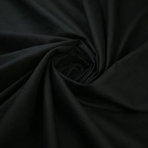 BLACK Premium Plain WASHED 100% COTTON POPLIN Fabric Dress Craft 57" Wide 9802