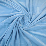 SKY BLUE Plain Soft Velvet Velour Fabric Stretch Dress Material 64" WIDE 9789