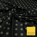 Black with Grey Polka Dot Print Soft Touch Stretch Jersey Fabric 56" 6632