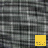 Black & White Check Tartan Print Soft Touch Stretch Jersey Fabric 56" 6615