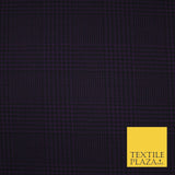 Purple Traditional Check Tartan Print Soft Touch Stretch Jersey Fabric 56" 6612