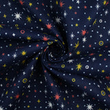 Starry Night Sparkle Stars Brushed Cotton Winceyette Fabric Flannel