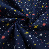 Starry Night Sparkle Stars Brushed Cotton Winceyette Fabric Flannel