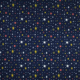 Starry Night Sparkle Stars Brushed Cotton Winceyette Fabric Flannel