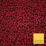 Red with Black Animal Spot Print Soft Stretch Jersey Fabric 56" 6685