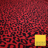 Red with Black Animal Spot Print Soft Stretch Jersey Fabric 56" 6685