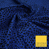 Royal Blue with Black Leopard Spots Print Soft Stretch Jersey Fabric 56" 6673