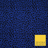 Royal Blue with Black Leopard Spots Print Soft Stretch Jersey Fabric 56" 6673