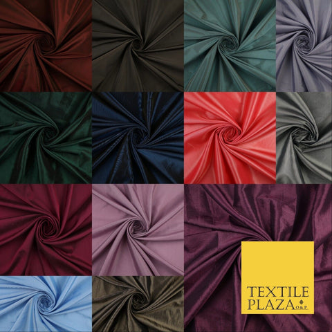 13 COLOURS - Plain Dyed Faux Silk TAFFETA Dress Lining Bridal Fabric