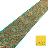 Jade Green Ornate Fancy Flower Zari Sequin Trimming Border Indian Ethnic (X63)