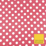 Baby Pink White Spot Polka Dot Winceyette Soft Brushed Cotton Print Fabric 1285