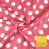 Baby Pink White Spot Polka Dot Winceyette Soft Brushed Cotton Print Fabric 1285