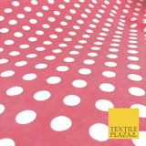 Baby Pink White Spot Polka Dot Winceyette Soft Brushed Cotton Print Fabric 1285