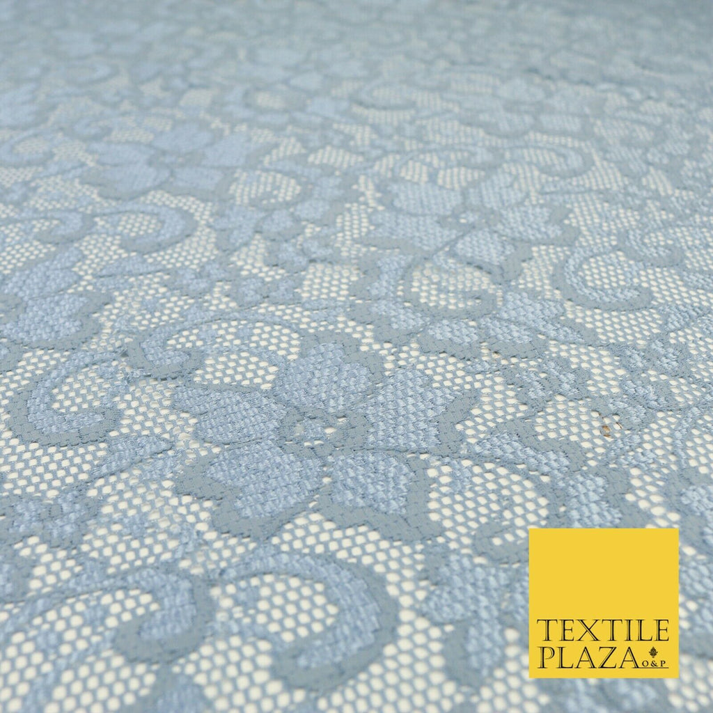 Dusty blue shop lace fabric