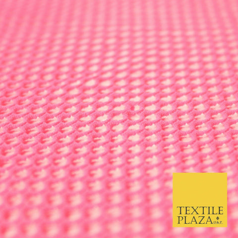Bright Pink Fish Net Airtex 4mm Hole Mesh Stretch Polyester Jersey