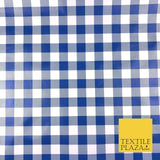 Blue & White Medium Gingham Check PVC VINYL Tablecloth Oilcloth Wipe Clean 1266