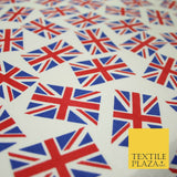 White Blue Red Falling Union Jack British Flags 100% Cotton Fabric 58" Wide 5077