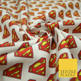 SUPERMAN Badge Logo DC Comic Superhero Digital Print 100% Cotton Fabric 59" 4758