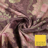 Mauve Pink Metallic Gold Mandala Paisleys Brocade Jacquard Dress Fabric 6843