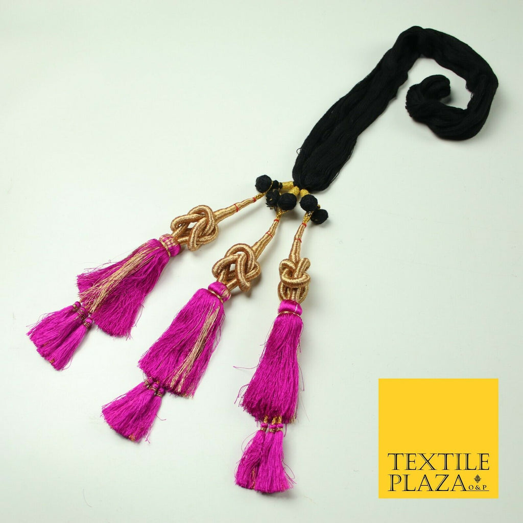 FUCHSIA PINK Knot Parandi Paranda Indian Tassels Mehndi Jago Hair Braid PR511