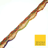 Multicoloured Gold Metallic Swag Scalloped Trim Border Ribbon Lace 3cm Wide X571