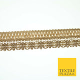 Wheat Gold Ornate Corded Woven Trim Border Gota Ribbon Lace 2.5cm Wide X552