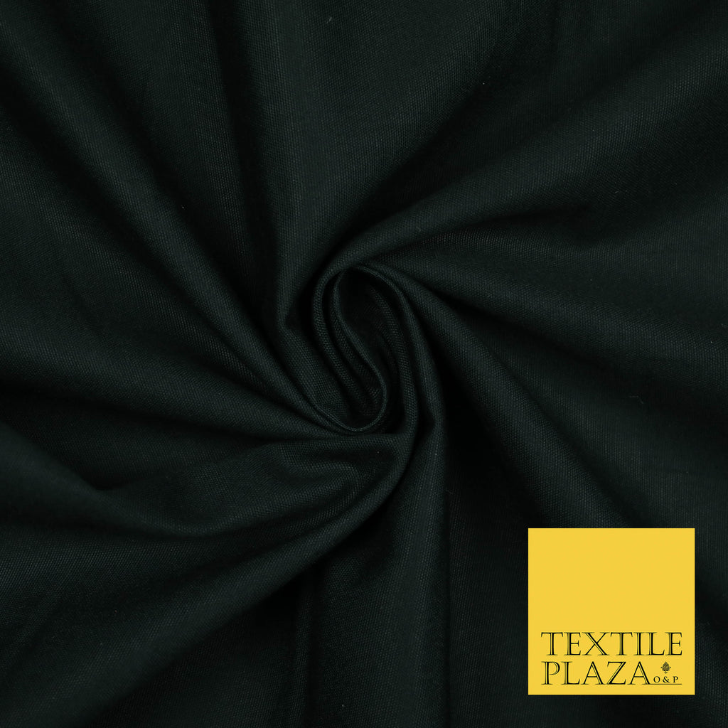 CHARCOAL BLACK GREEN TINT Premium Plain 100% Cotton Canvas Fabric