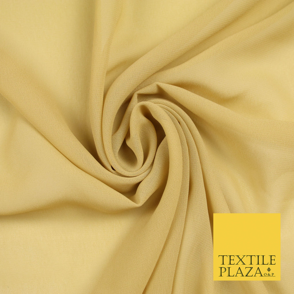 BEIGE GOLD Premium Plain Dyed Chiffon Fine Soft Georgette Sheer Dress Fabric 5750